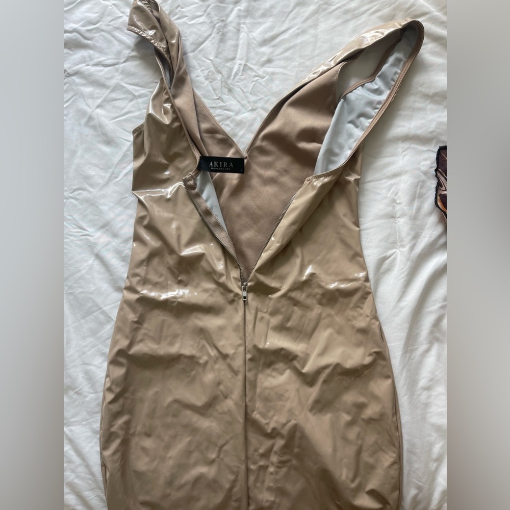 Akira tan pleather dress